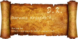 Darvasi Kristóf névjegykártya