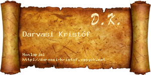 Darvasi Kristóf névjegykártya