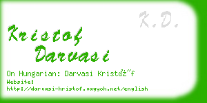 kristof darvasi business card